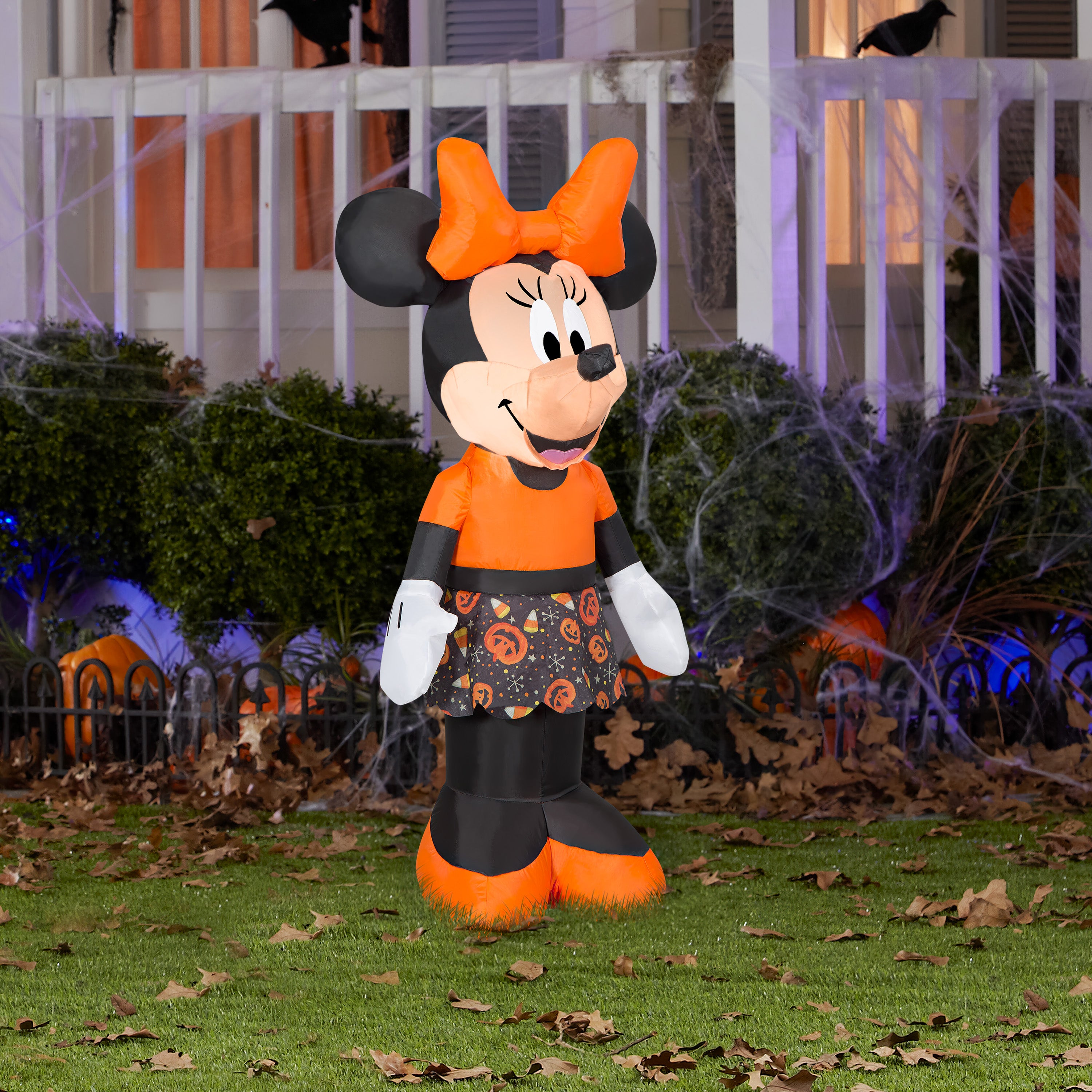 Gemmy Airblown Inflatable Minnie Mouse in Candy Skirt, 3.5 ft Tall, black
