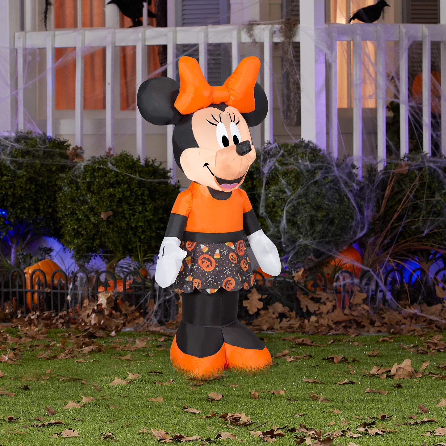 Inflatable Minnie Mouse in Candy Skirt, 3.5 ft Tall, black lifestyle