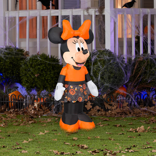 Inflatable Minnie Mouse in Candy Skirt, 3.5 ft Tall, black lifestyle