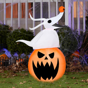 Gemmy Airblown Zero w/Pumpkin, 3.5 ft Tall, White