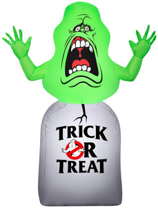 Gemmy Airblown Inflatable Ghostbusters Slimer with Tombstone, 3.5 ft Tall, Green
