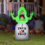 Load image into Gallery viewer, Gemmy Airblown Inflatable Ghostbusters Slimer with Tombstone, 3.5 ft Tall, Green
