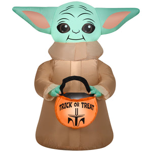 Gemmy Airblown Inflatable The Child w/Treat Sack Star Wars, 3.5 ft Tall, Brown
