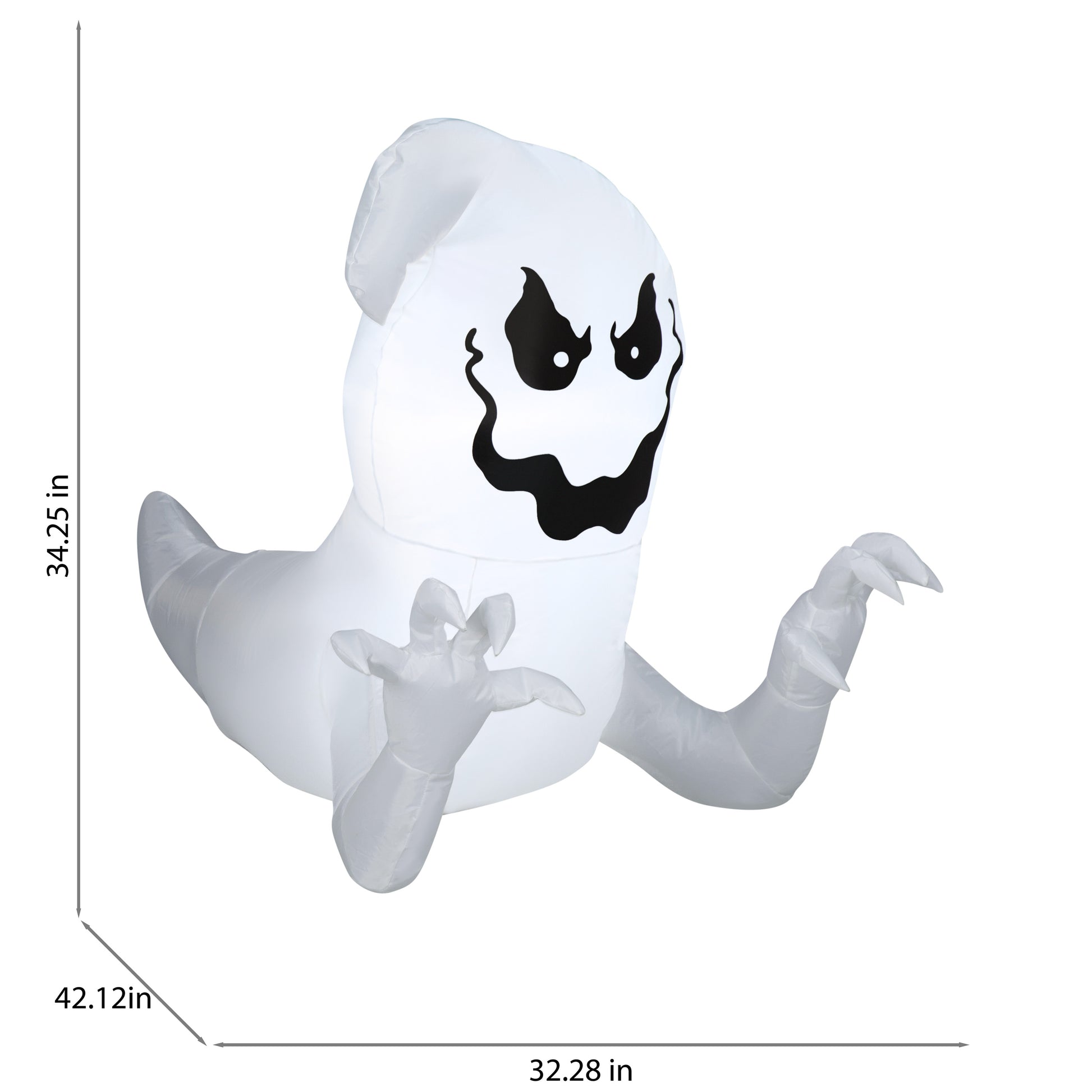 Inflatable Crawler Ghost, 3 ft Tall dimensions