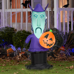 Gemmy Halloween Inflatable Shock with Jack O' Lantern, 4 ft Tall, Multi
