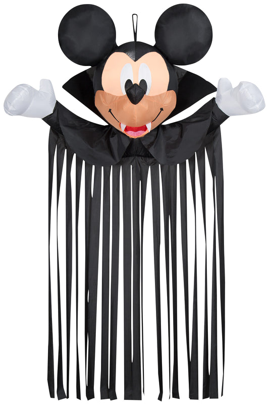 Door Hanger Mickey Head w/Streamers, 6.5 ft Tall, Black