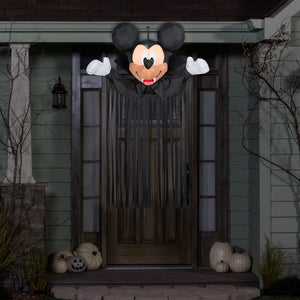 Gemmy Airblown Door Hanger Mickey Head w/Streamers, 6.5 ft Tall, Black