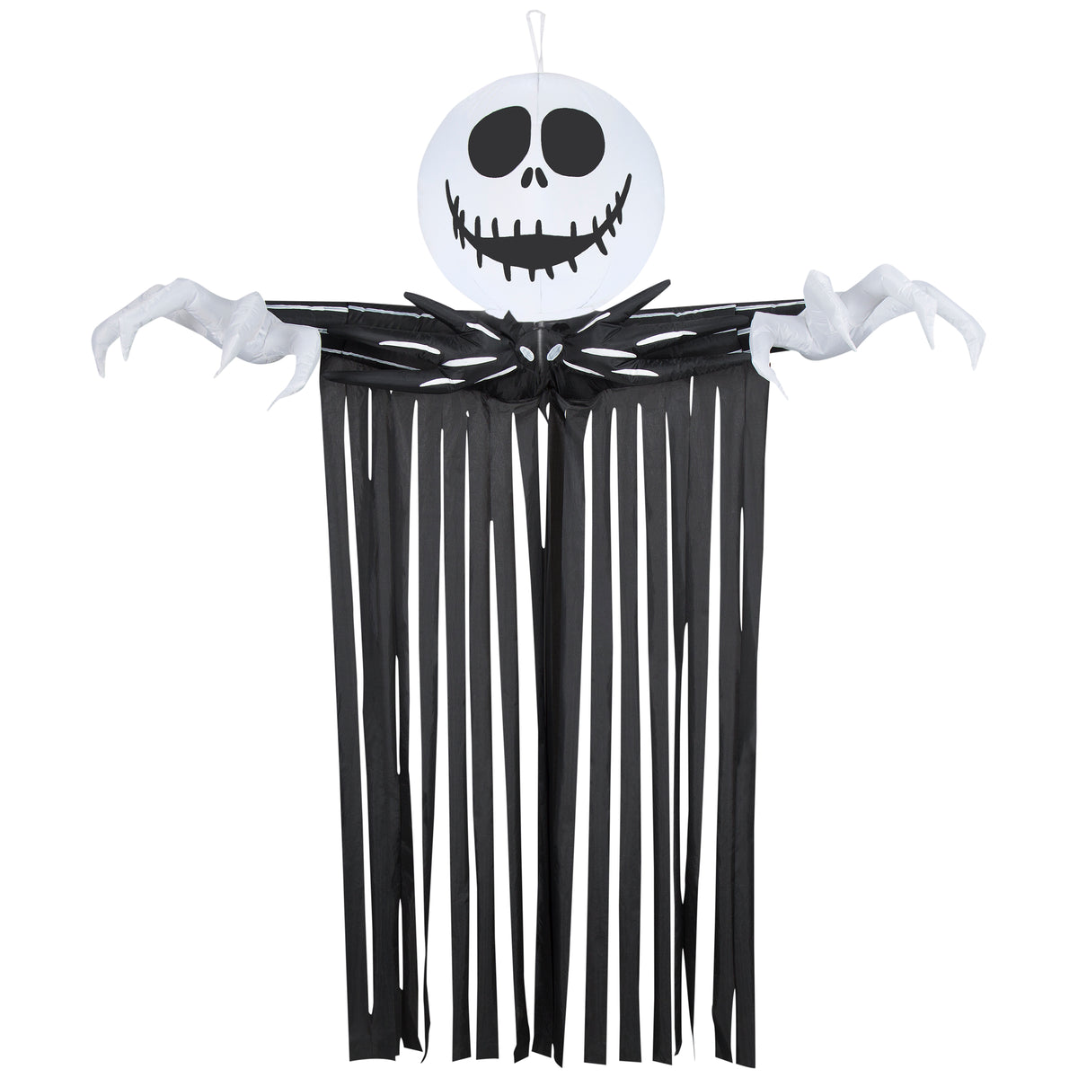 6.5-Ft Hanging Jack Skellington Head with Streamers Inflatable