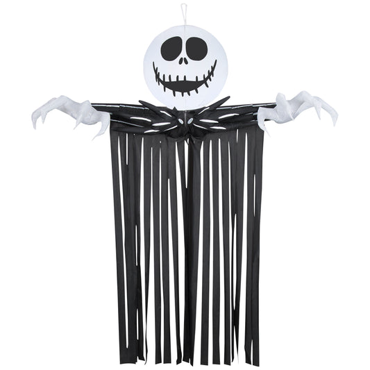 6.5-Ft Hanging Jack Skellington Head with Streamers Inflatable