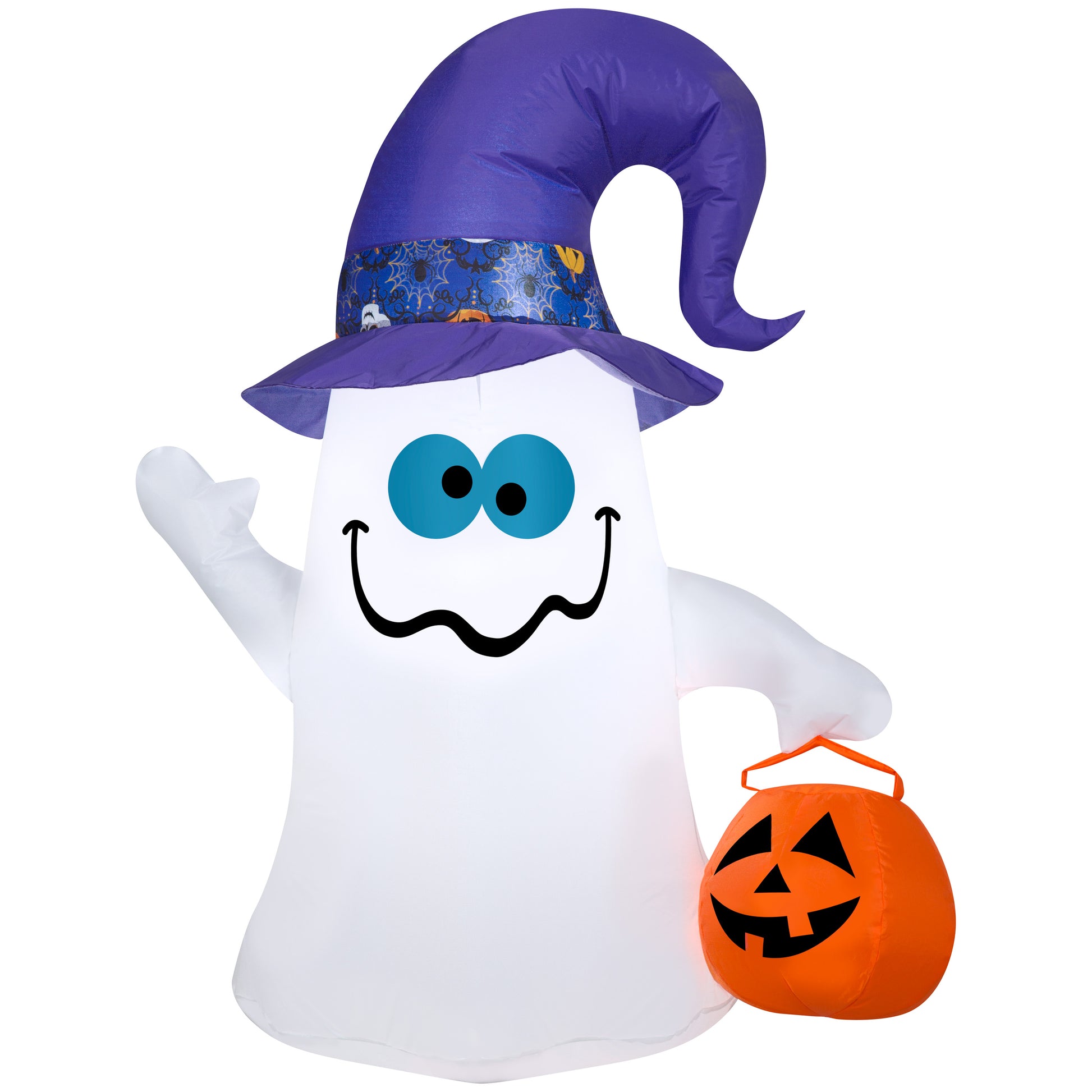 Inflatable Ghost w/Patterned Hat, 3.5 ft Tall