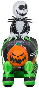 Load image into Gallery viewer, Gemmy Airblown Inflatable Jack Skellington in Coffin Sleigh, 5 ft Tall, black
