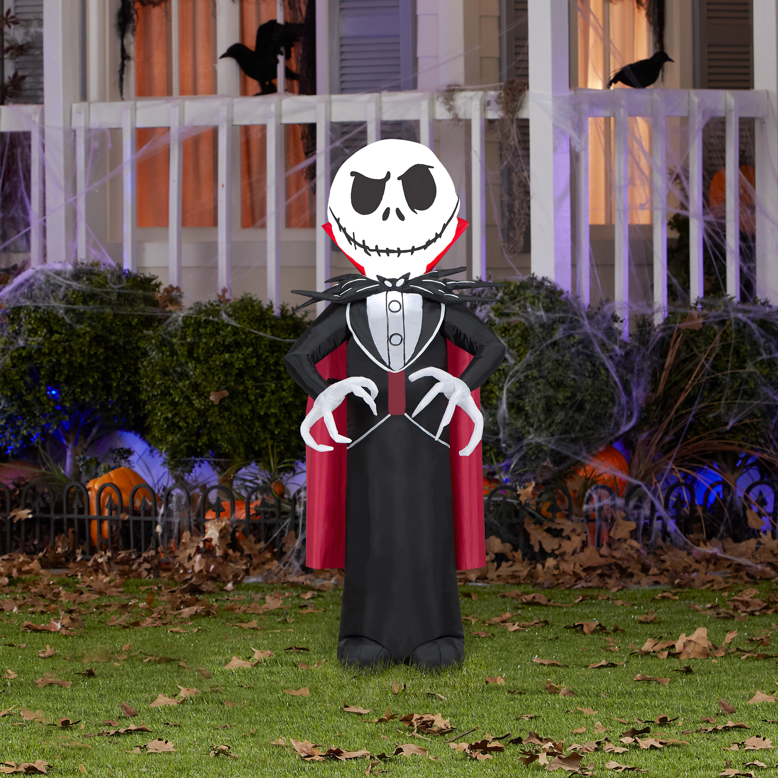 Gemmy Airblown Inflatable Jack Skellington as Vampire, 3.5 ft Tall, black
