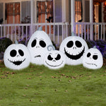 Load image into Gallery viewer, Gemmy Airblown Inflatable Jack Skellington White Pumpkin Collection, 3.5 ft Tall, white
