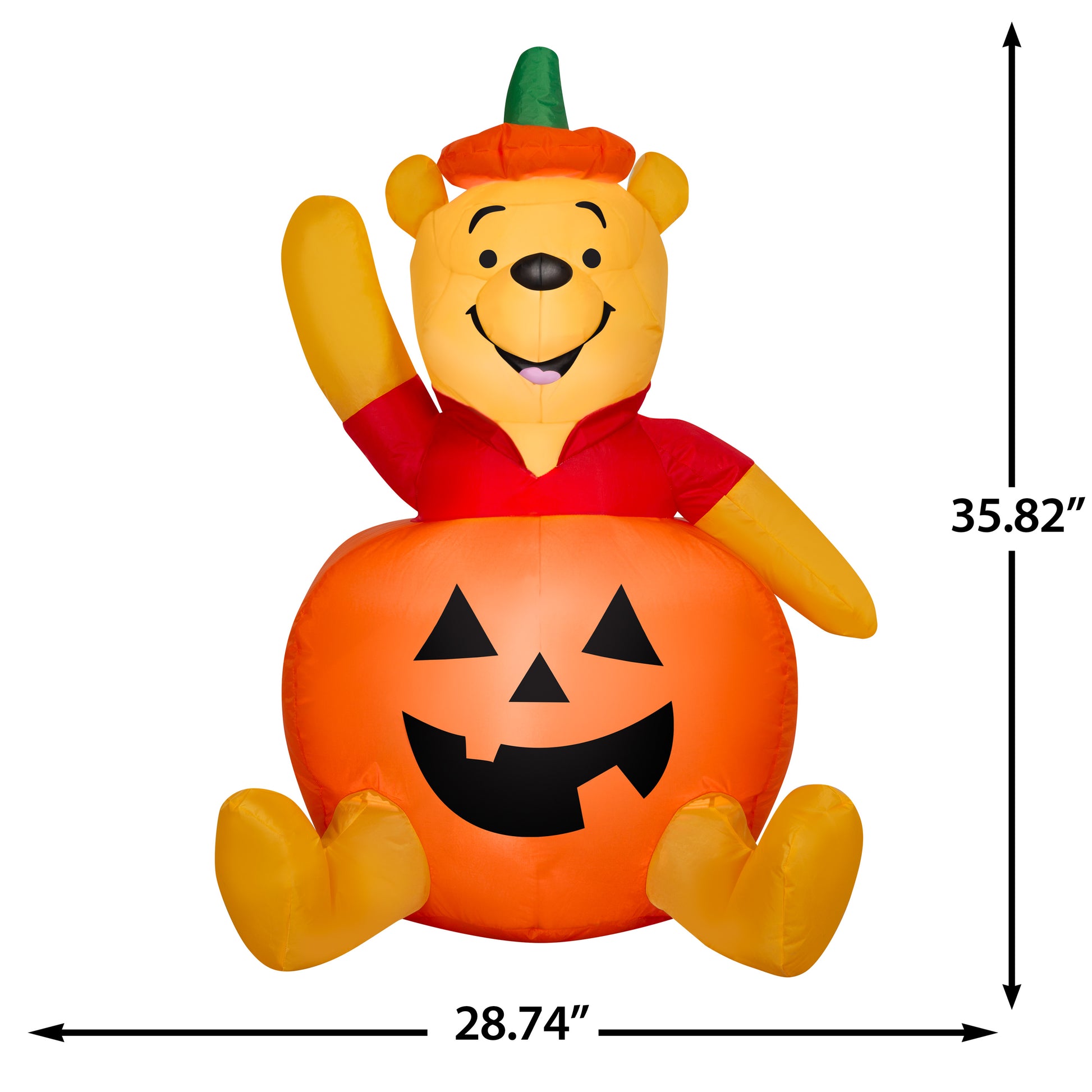 3-Ft Disney Winnie the Pooh Pumpkin Halloween Inflatable dimensions