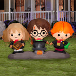 Load image into Gallery viewer, Gemmy Airblown Harry, Ron, and Hermione w/Cauldron Scene WB, 4.5 ft Tall, Black
