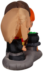 Load image into Gallery viewer, Gemmy Airblown Harry, Ron, and Hermione w/Cauldron Scene WB, 4.5 ft Tall, Black
