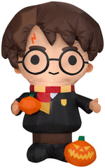 Load image into Gallery viewer, Gemmy Airblown Inflatable Harry Potter with Pumpkin, 3 ft Tall, black

