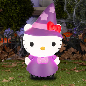 Gemmy Lighted Blow Mold Outdoor Decor Hello Kitty in Witch Costume 24" Sanrio, Multi