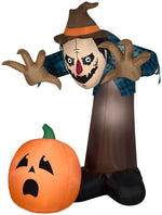 Load image into Gallery viewer, Gemmy Giant Animated Airblown Inflatable Haunted Scarecrow, 7.5 ft Tall, brown
