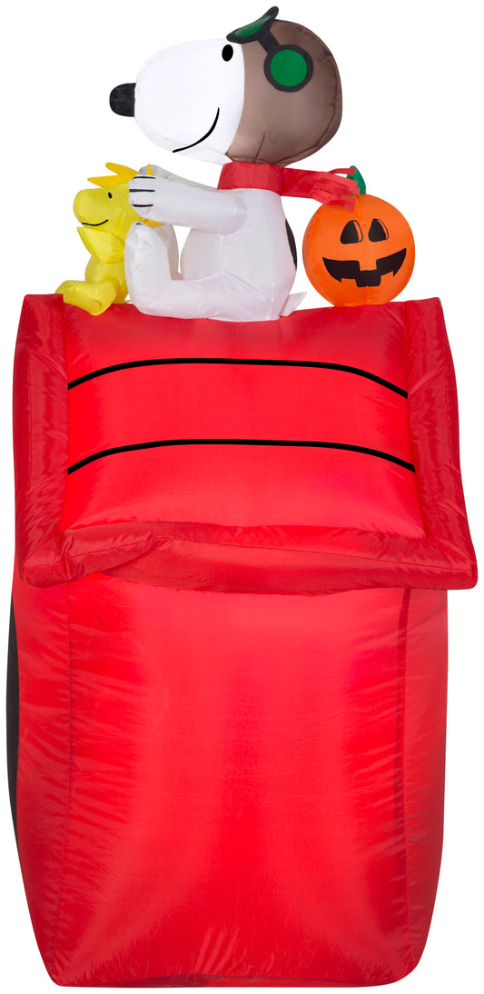 3.5-Ft Peanuts Snoopy as Flying Ace on Dog House Christmas Inflatable