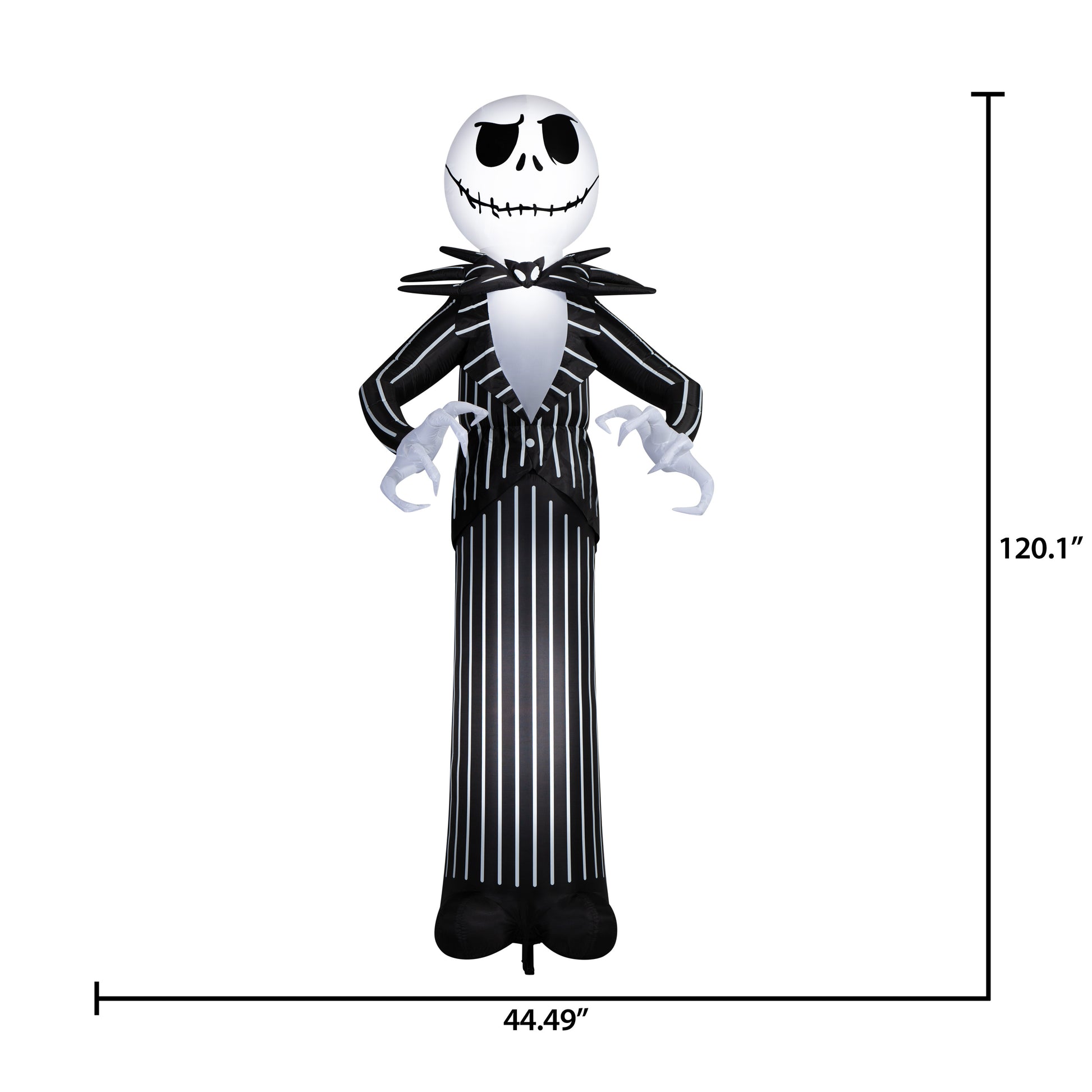 10-Ft Giant Animated Disney Jack Skellington Halloween Inflatable dimensions