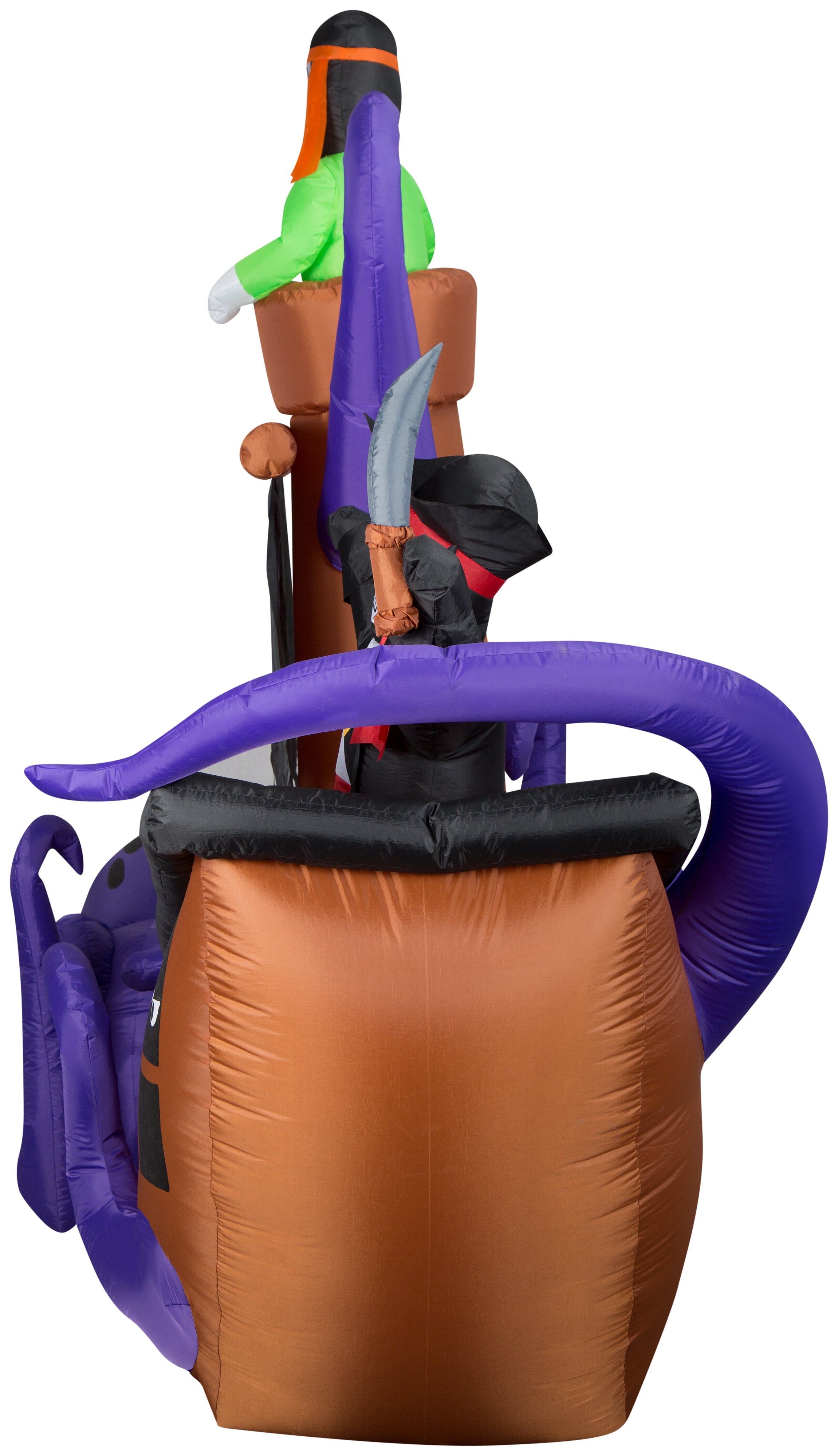 Gemmy Airblown Inflatable Halloween Pirate Ship, 7.5 ft Tall, black
