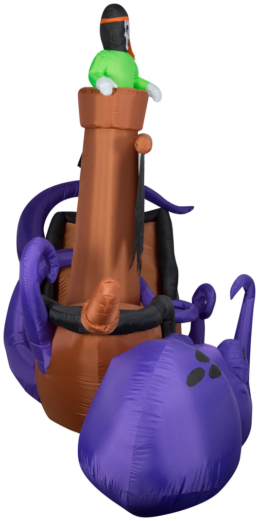 Inflatable Halloween Pirate Ship, 7.5 ft Tall, black image 2