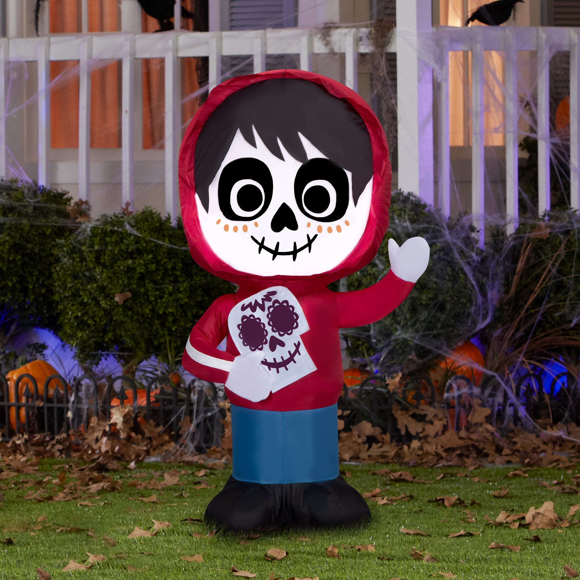 3.5-Ft Disney Coco Miguel with Skull Halloween Inflatable lifestyle