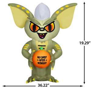 Gemmy Airblown Inflatable Stylized Stripe w/No Candy After Midnight JOL WB, 3.5 ft Tall, Multicolored