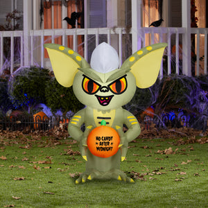 Gemmy Airblown Inflatable Stylized Stripe w/No Candy After Midnight JOL WB, 3.5 ft Tall, Multicolored