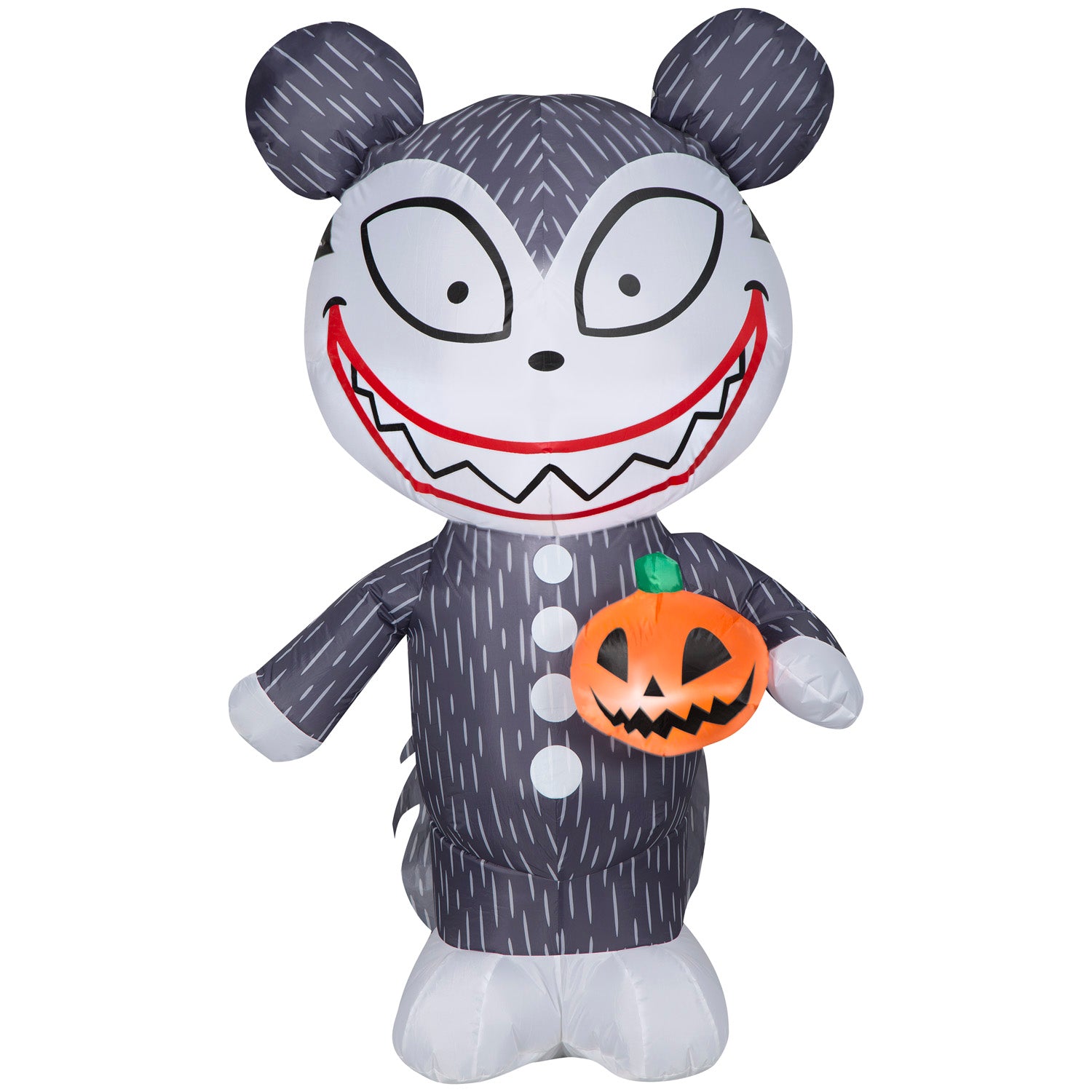 Gemmy Halloween Inflatable Teddy Scare with Jack O' Lantern, 5 ft Tall, Multi