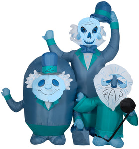 Gemmy Airblown Haunted Mansion Hitchhiking Ghosts Scene Disney, 6 ft Tall, Blue