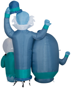 Gemmy Airblown Haunted Mansion Hitchhiking Ghosts Scene Disney, 6 ft Tall, Blue