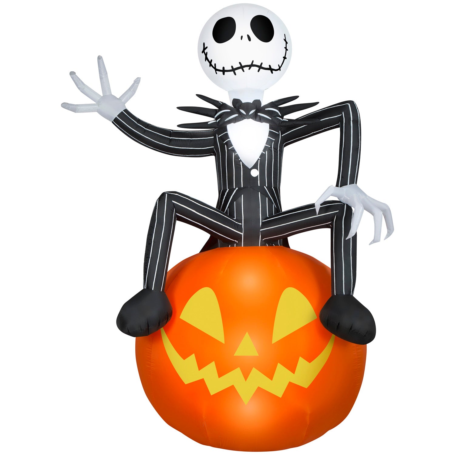 Halloween Inflatable Jack Skellington on O' Lantern, 9.5 ft Tall