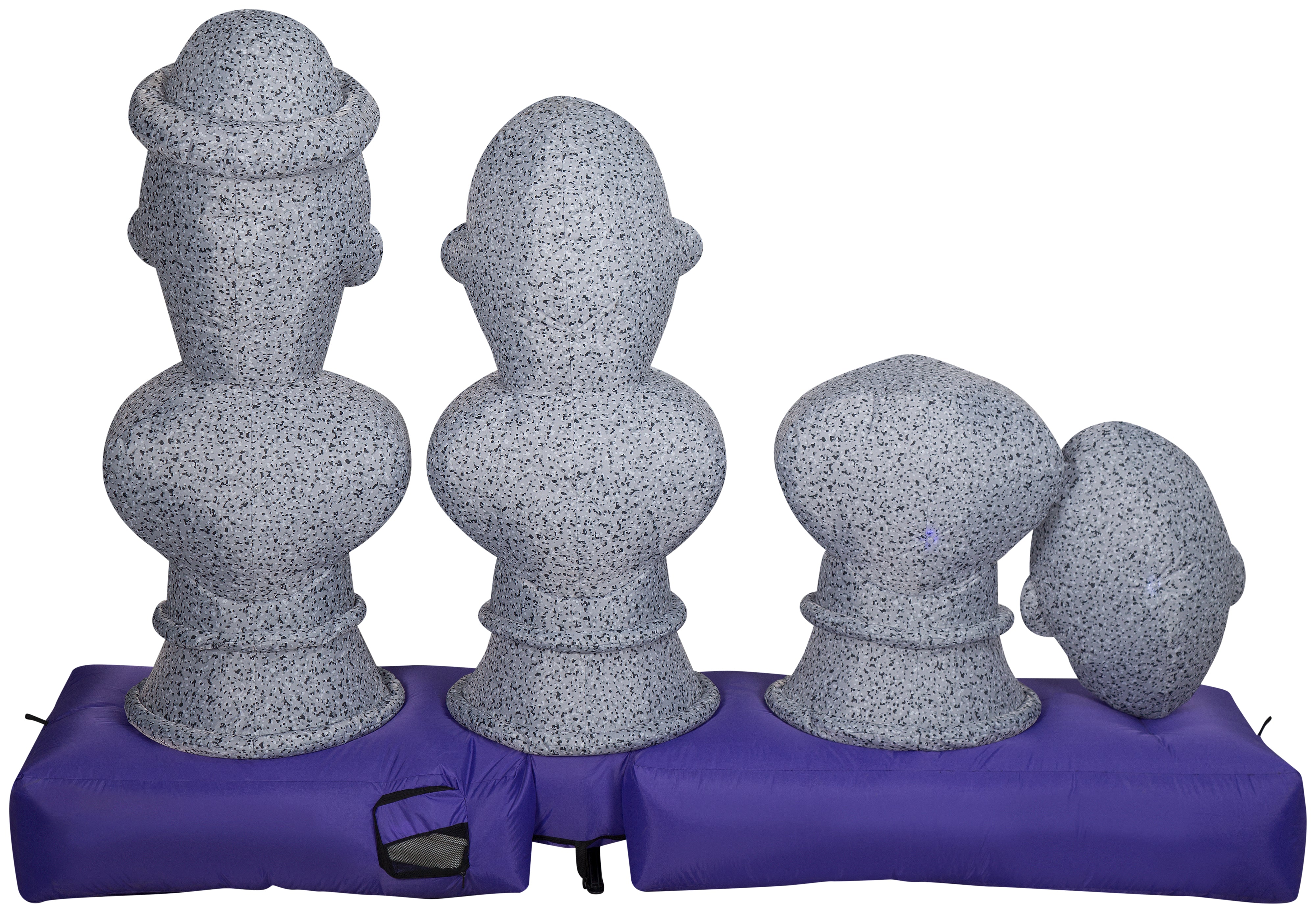 Gemmy Airblown Inflatable Haunted Mansion Scene with Music and Synchronized Light Show, 5.5 ft Tall, Blue