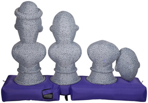 Gemmy Airblown Inflatable Haunted Mansion Scene with Music and Synchronized Light Show, 5.5 ft Tall, Blue