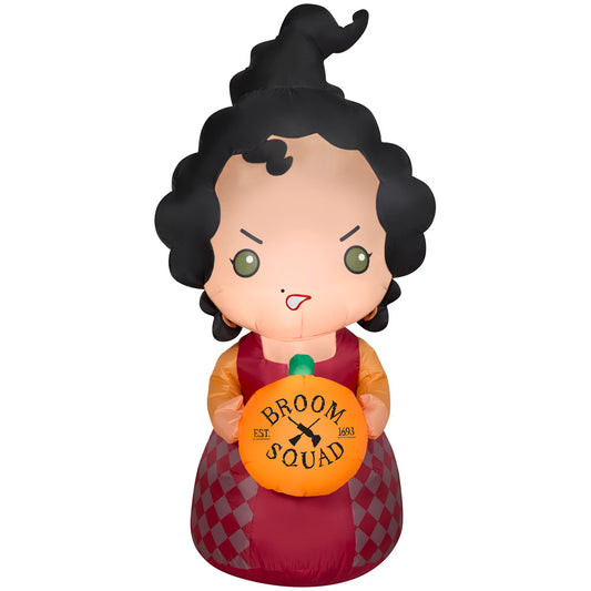 Inflatable Hocus Pocus Mary w/Pumpkin Disney, 5 ft Tall