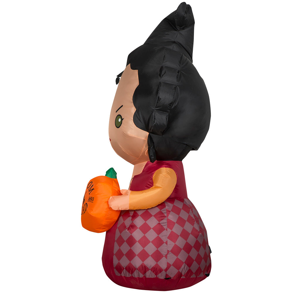 Gemmy Airblown Inflatable Hocus Pocus Mary w/Pumpkin Disney , 5 ft Tall, Multi