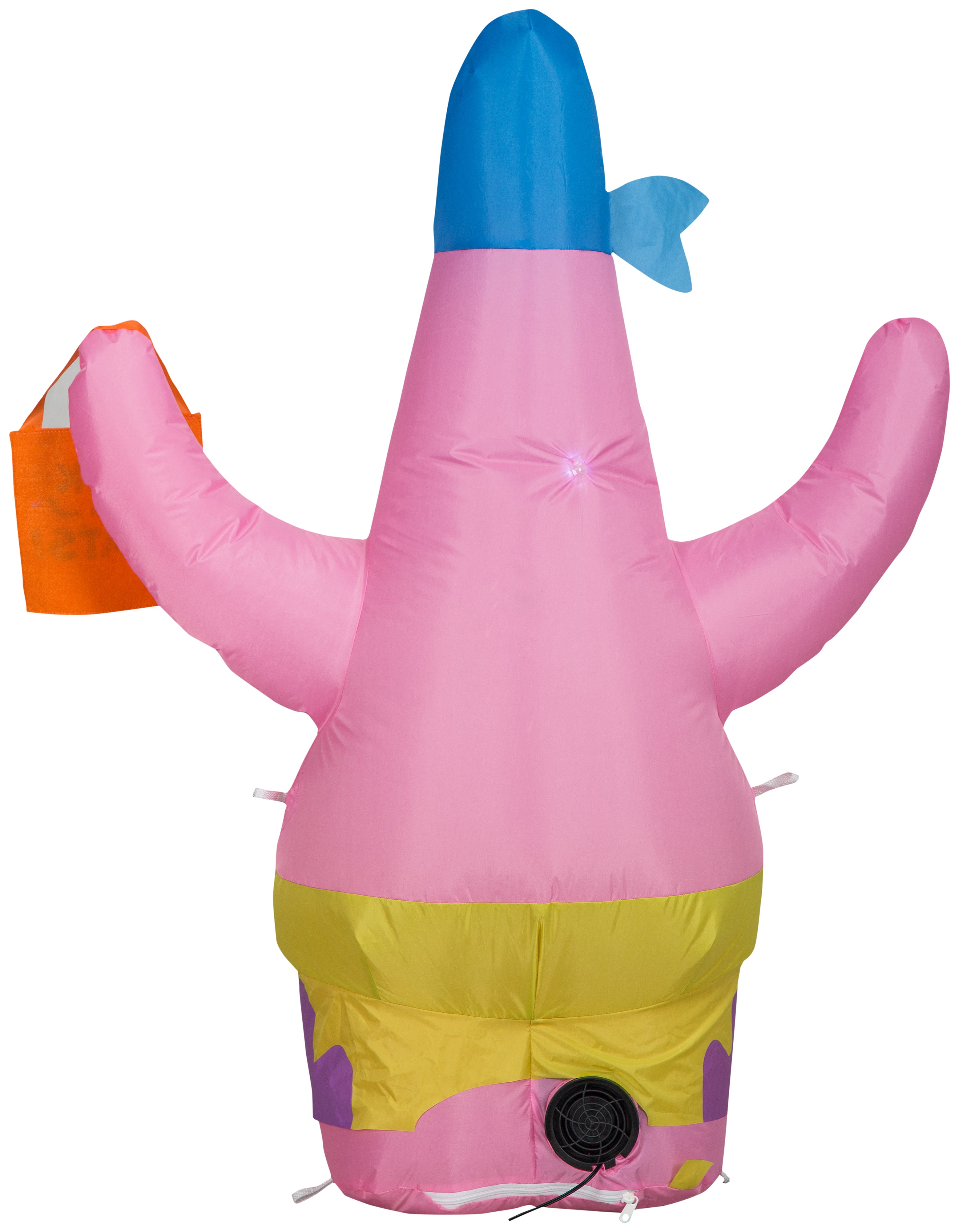 Gemmy Airblown Patrick in Pirate Costume holding Trick Sack Nick, 3.5 ft Tall, Multi