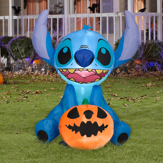 3-Ft Disney Stitch with Jack O’ Lantern Inflatable lifestyle