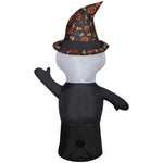 Load image into Gallery viewer, Gemmy Airblown Inflatable Skeleton w/Witch Hat , 4 ft Tall, Multi

