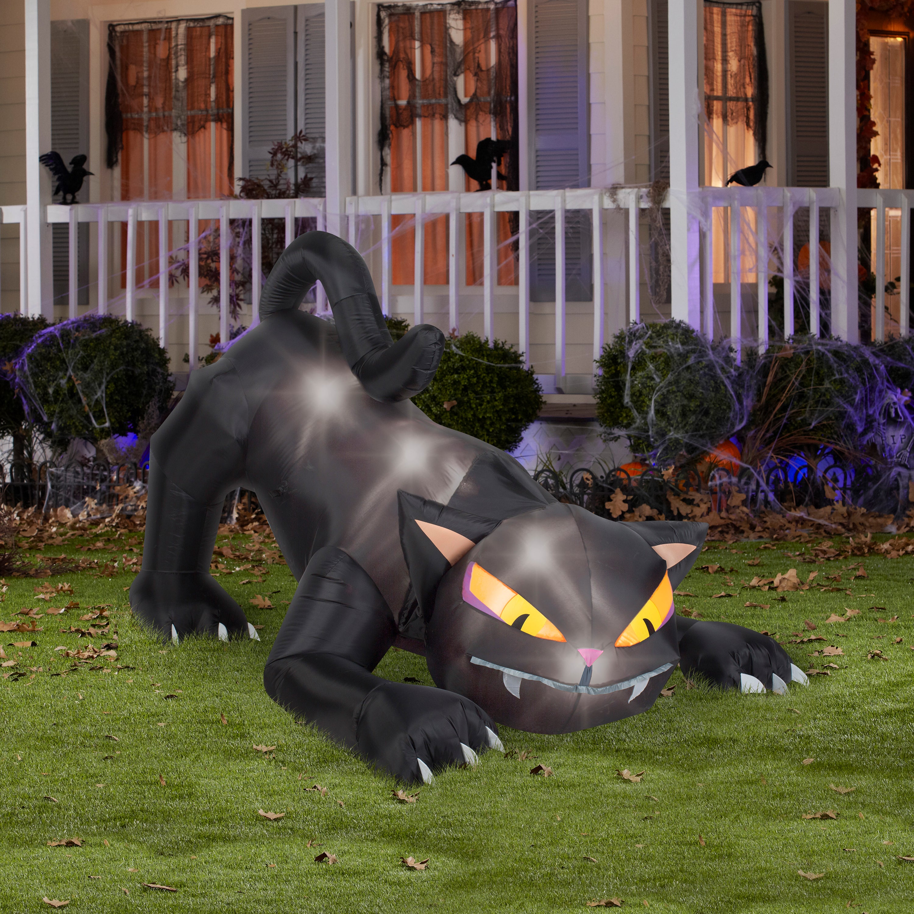 6' Animated Airblown Black Cat w/Turning Head Halloween Inflatable