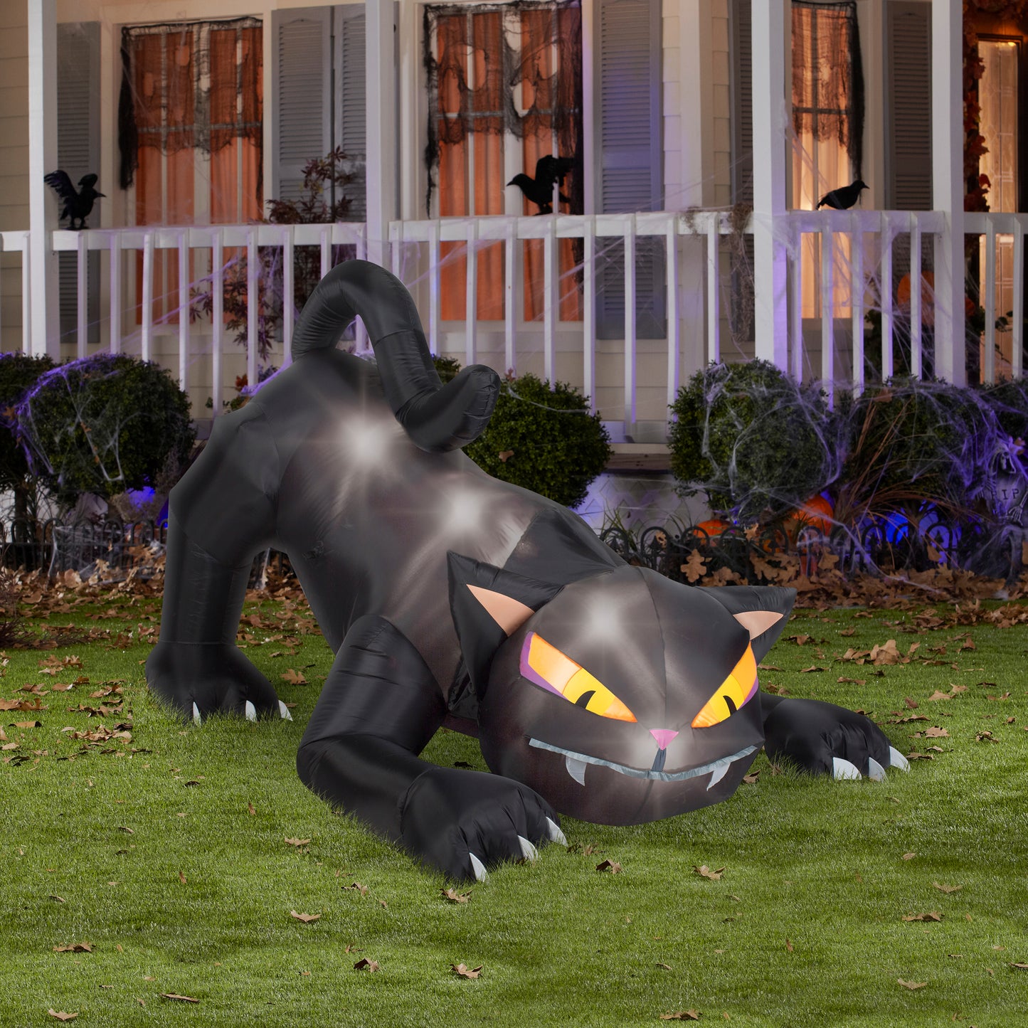 6' Animated Black Cat w/Turning Head Halloween Inflatable lifestyle