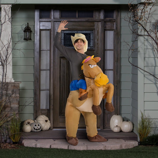 Adult Inflatable Riding on Horse Halloween Costume lifestyle