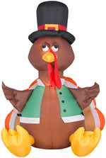Load image into Gallery viewer, 4&#39; Airblown Happy Turkey Thanksgiving Inflatable
