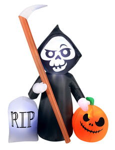 5.5' Inflatable Reaper and Pumpkin Scene