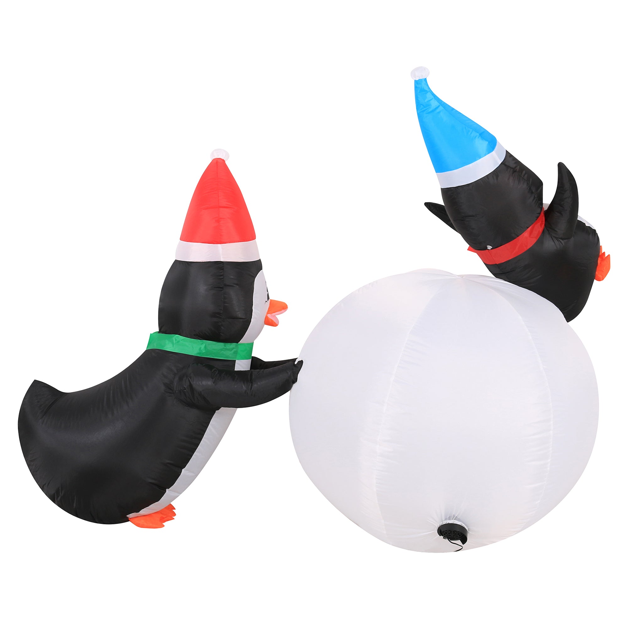 6' Inflatable PENGUINS With Swirling Lights Snowball