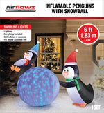 Load image into Gallery viewer, 6&#39; Inflatable PENGUINS With Swirling Lights Snowball
