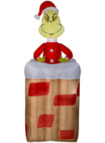 Load image into Gallery viewer, 5.5&#39; Animated Airblown Grinch Popping Out Of Chimney Grinch Christmas Inflatable
