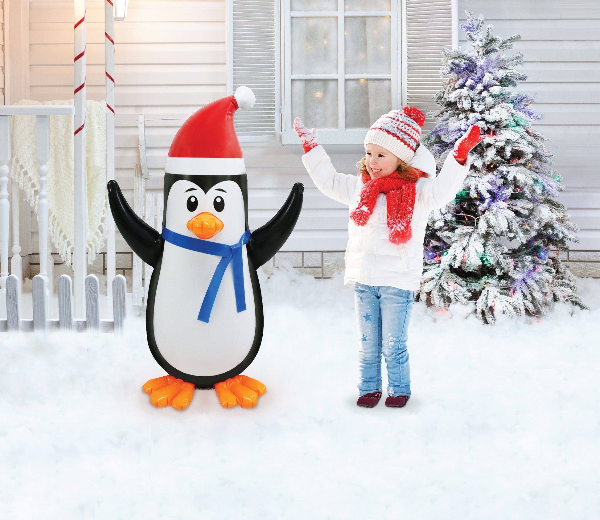 3.5' Tall PVC Inflatable Penguin lifestyle